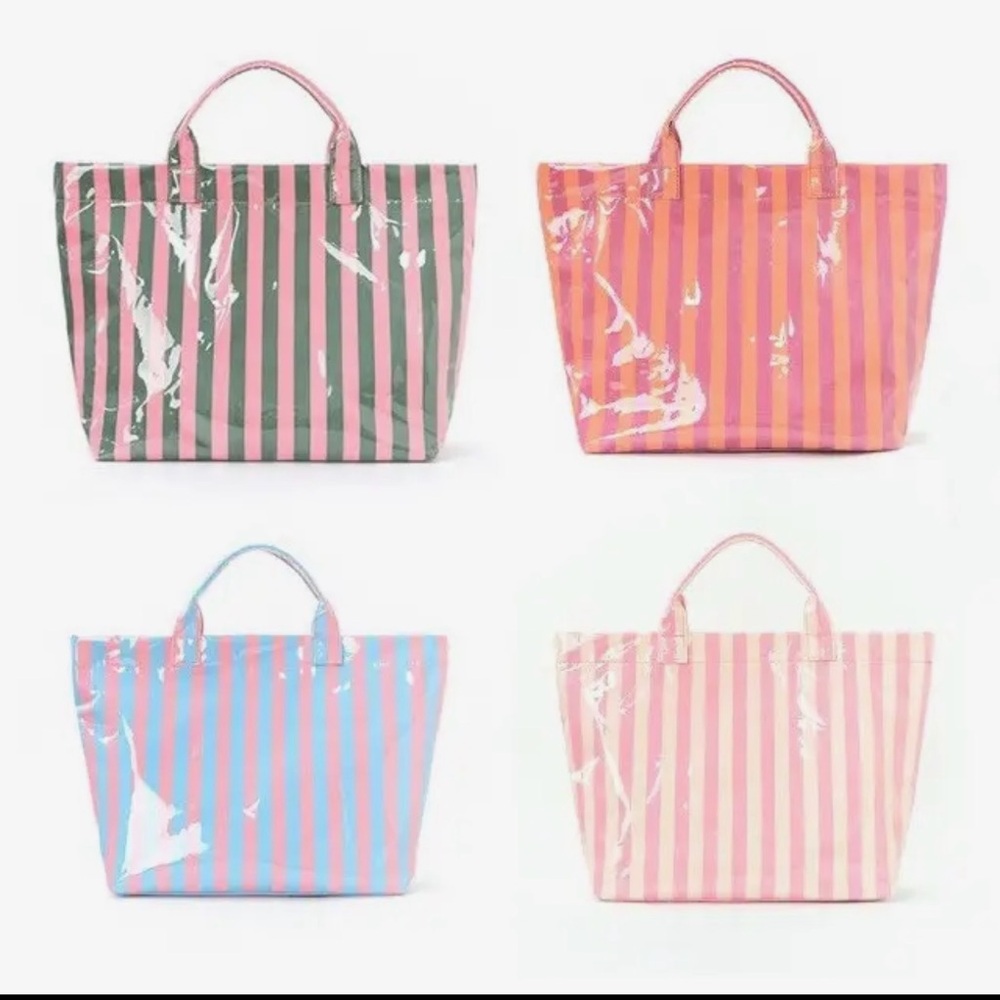 Striped vinyl  Tote Bag -